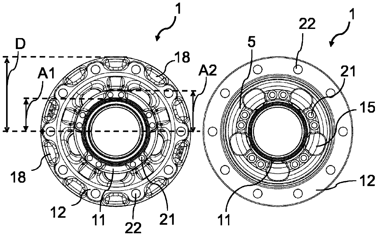 Wheel hub, system consisting of a brake disc and a wheel hub, and method for mounting a brake disc on a wheel hub