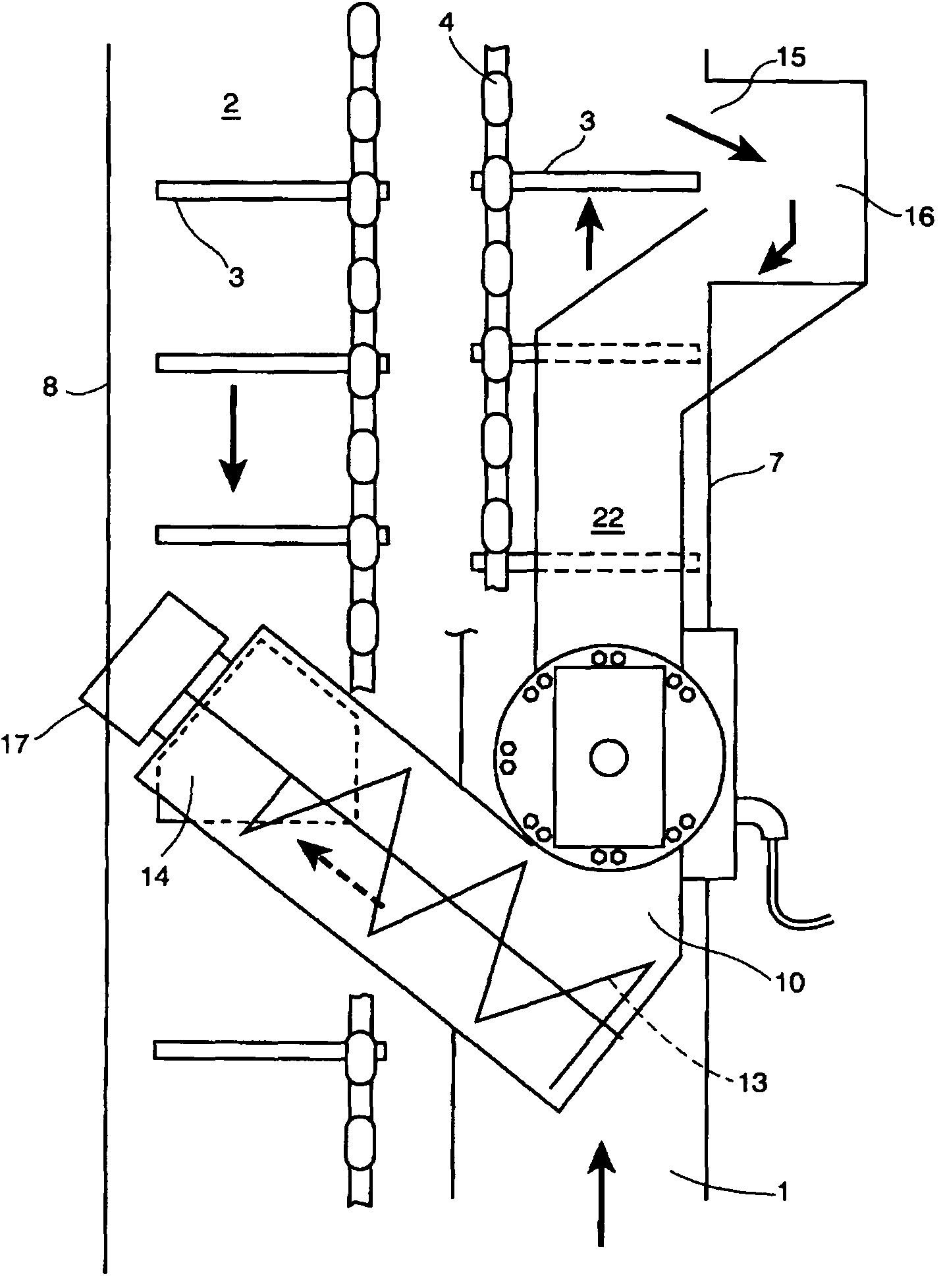 Apparatus for analysing composition of crops in a crop elevator