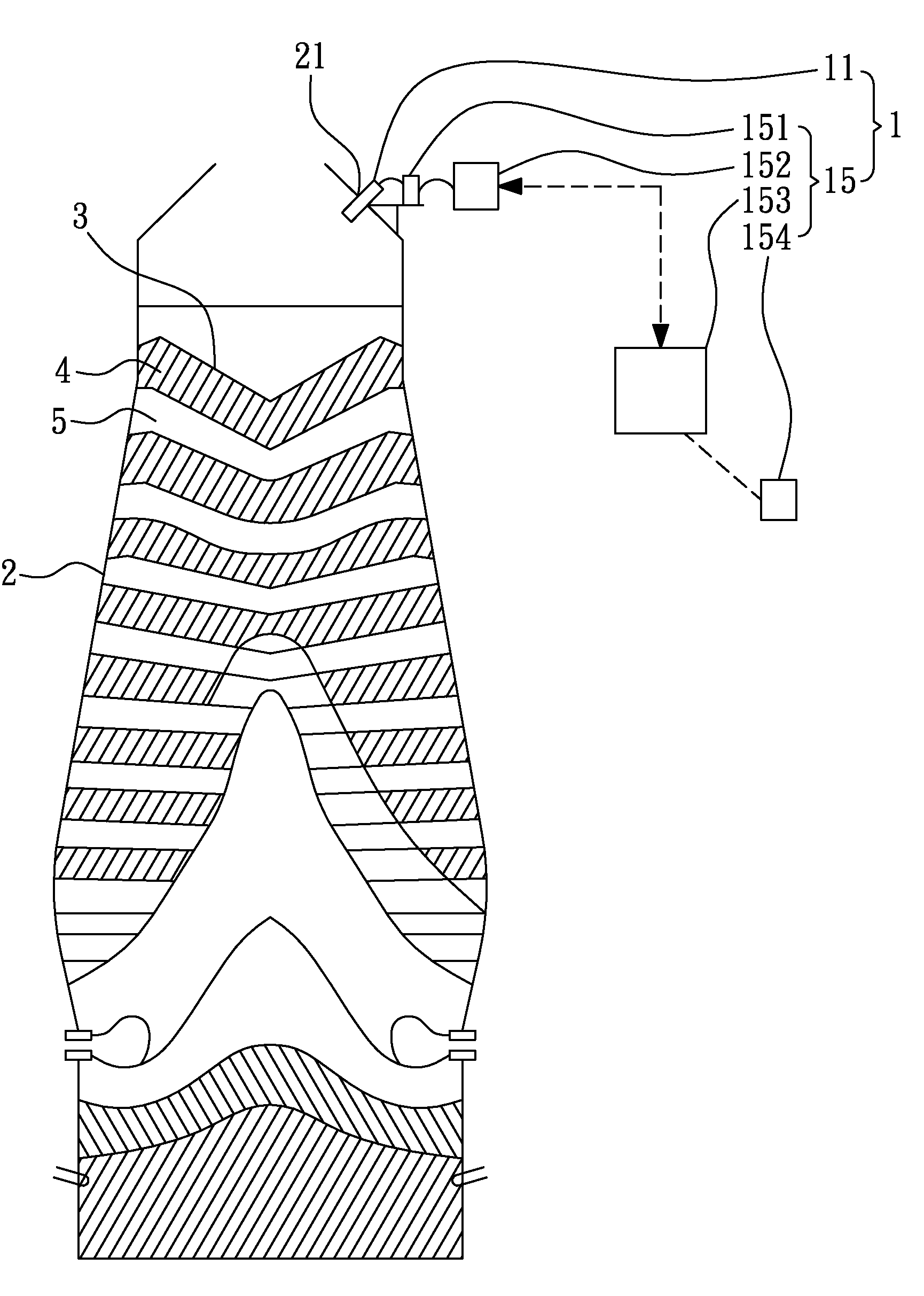 Resident measurement system for charge level of blast furnace