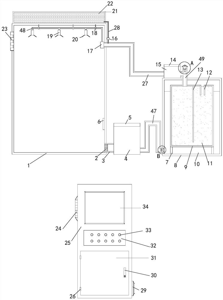 Workshop dust treatment device and treatment method thereof