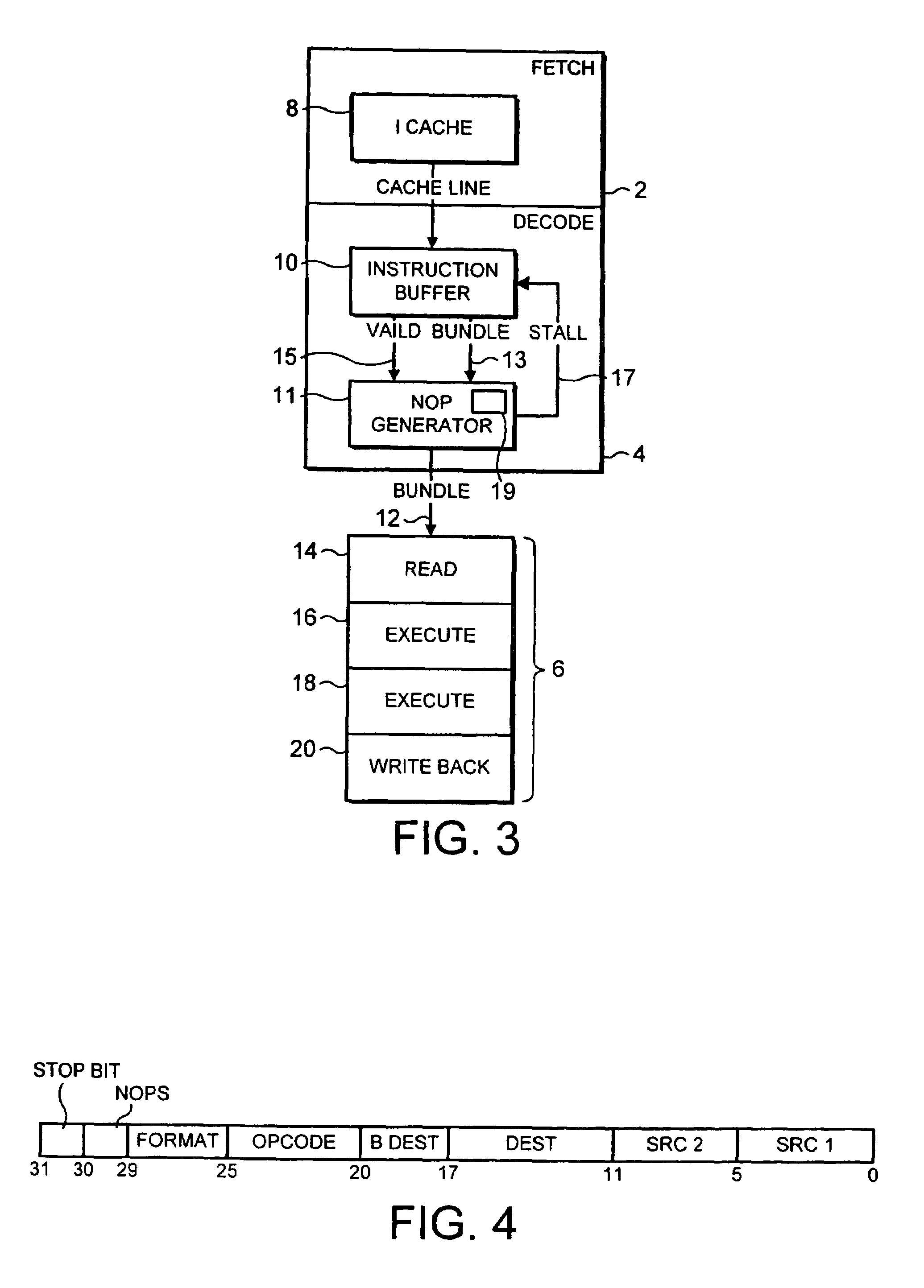 Processor and a method for handling and encoding no-operation instructions