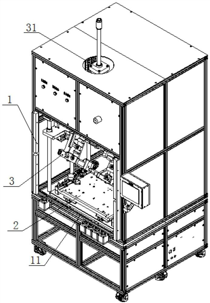 Equipment and processing method for laminating and pressing processing of computer panel and middle frame