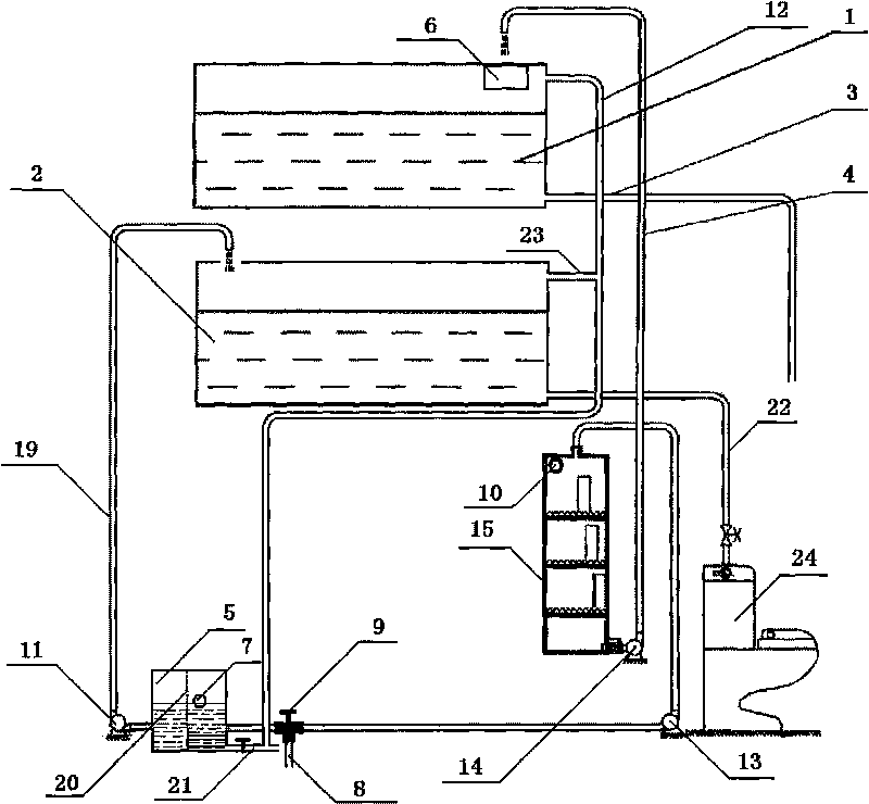 Circulation reusing device for domestic water