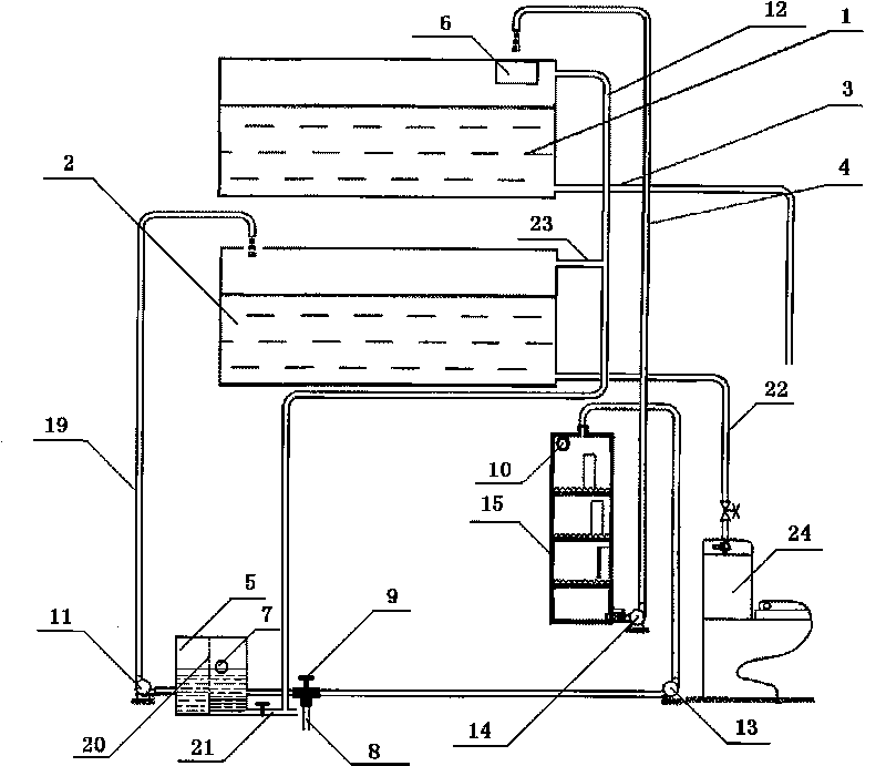 Circulation reusing device for domestic water