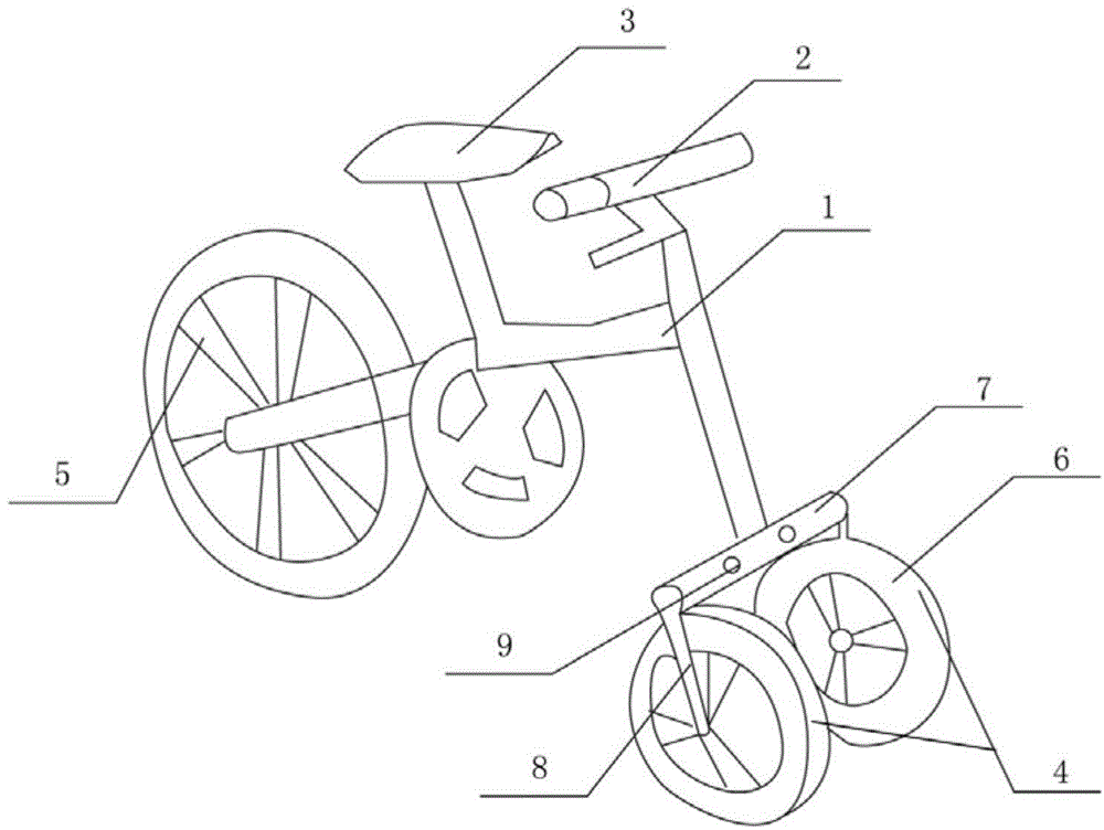 Child bicycle capable of swinging