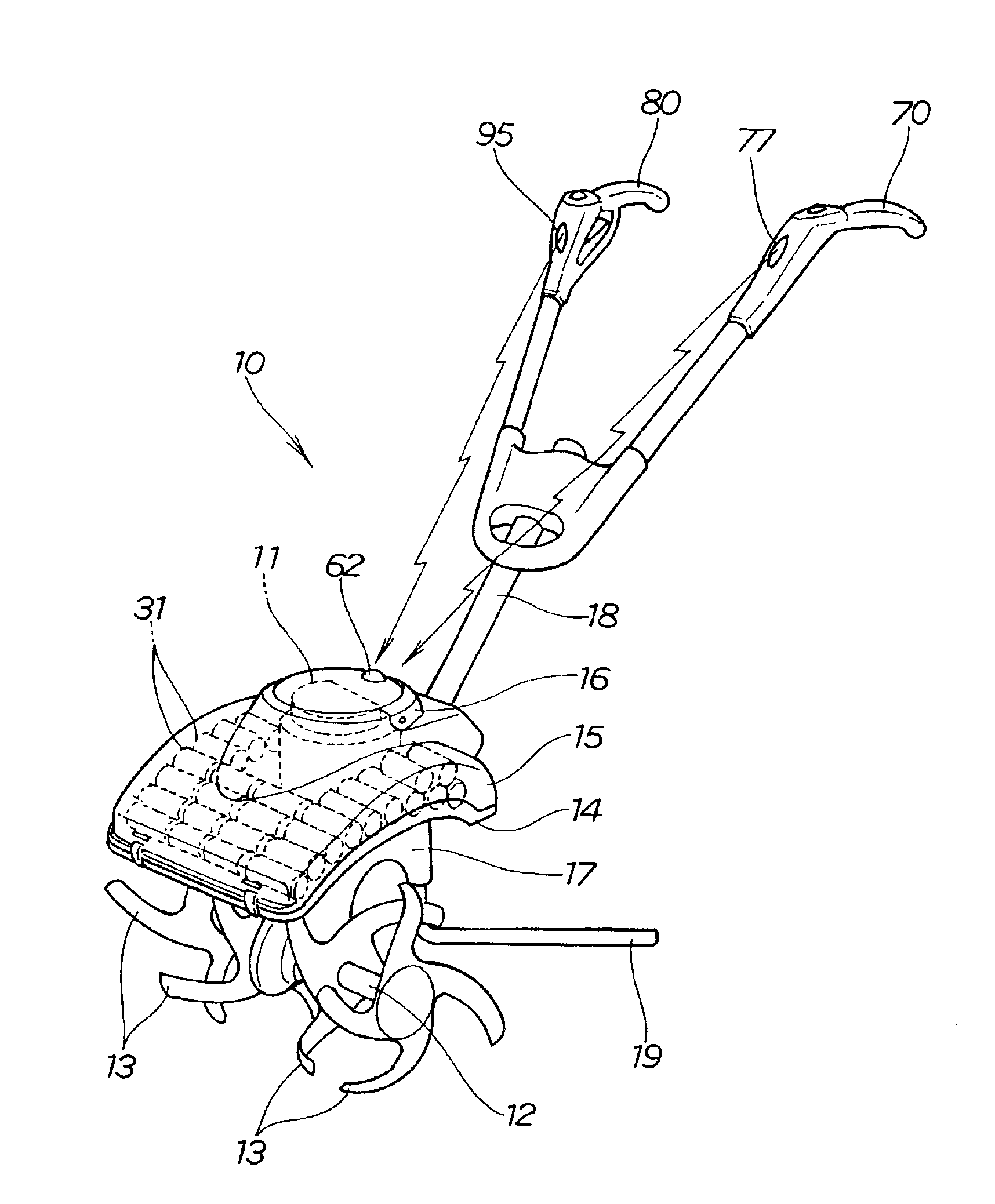 Walk-behind electric cultivating machine