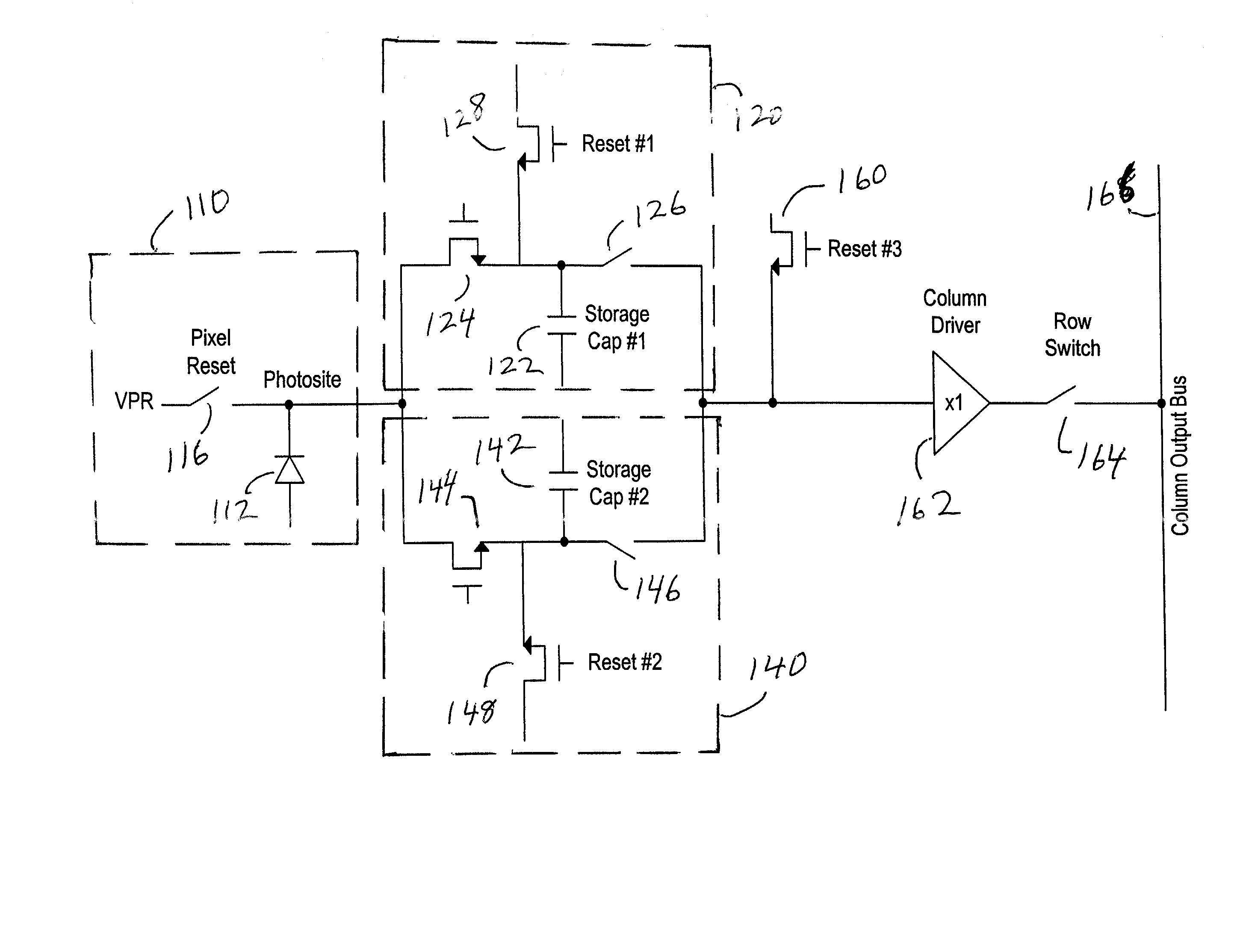 Dual storage node pixel for CMOS sensor