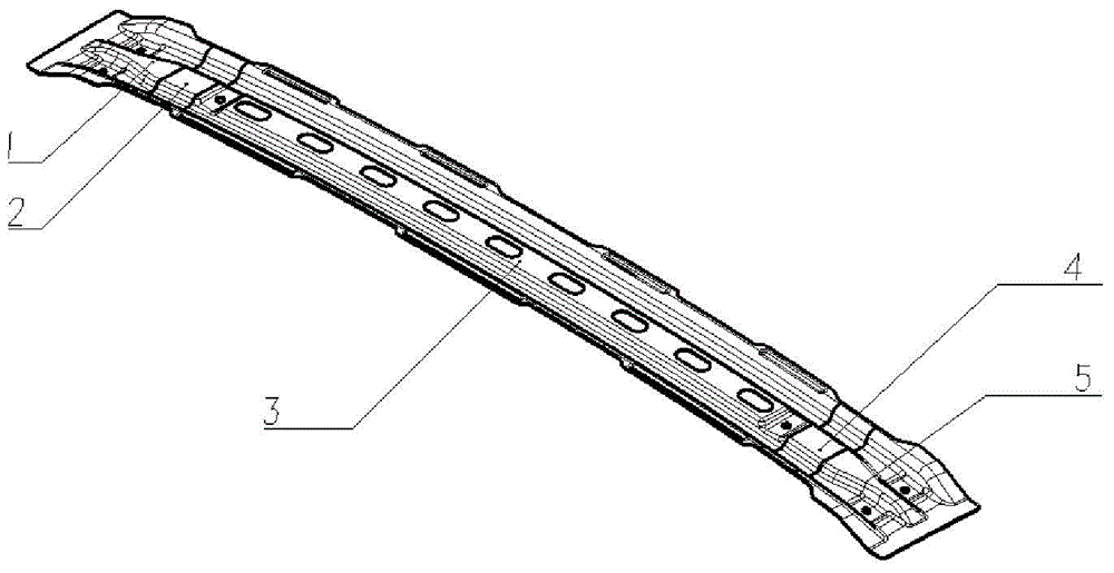 Variable-thickness automobile roof middle cross beam and manufacturing method thereof