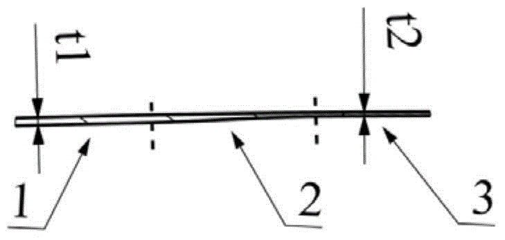 Variable-thickness automobile roof middle cross beam and manufacturing method thereof