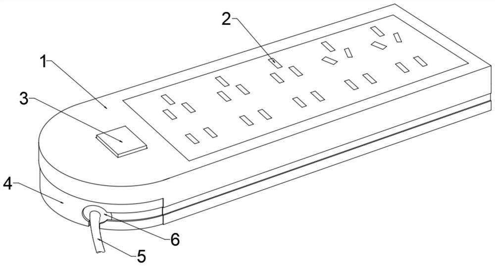 Power strip capable of preventing power line from being bent