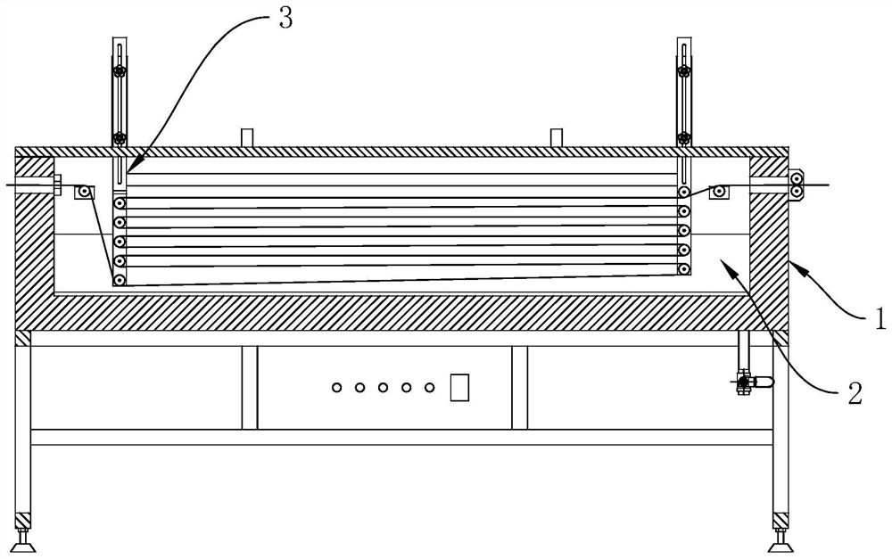 Infiltration tank for cable processing and assembly line