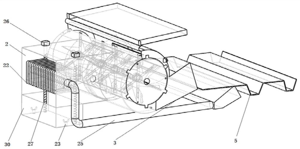 Hot air cleaning and sorting system for combined harvester and working method