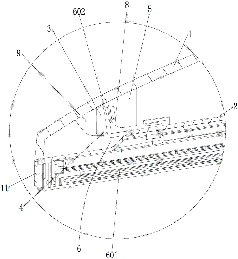 Rear housing assembly structure and display