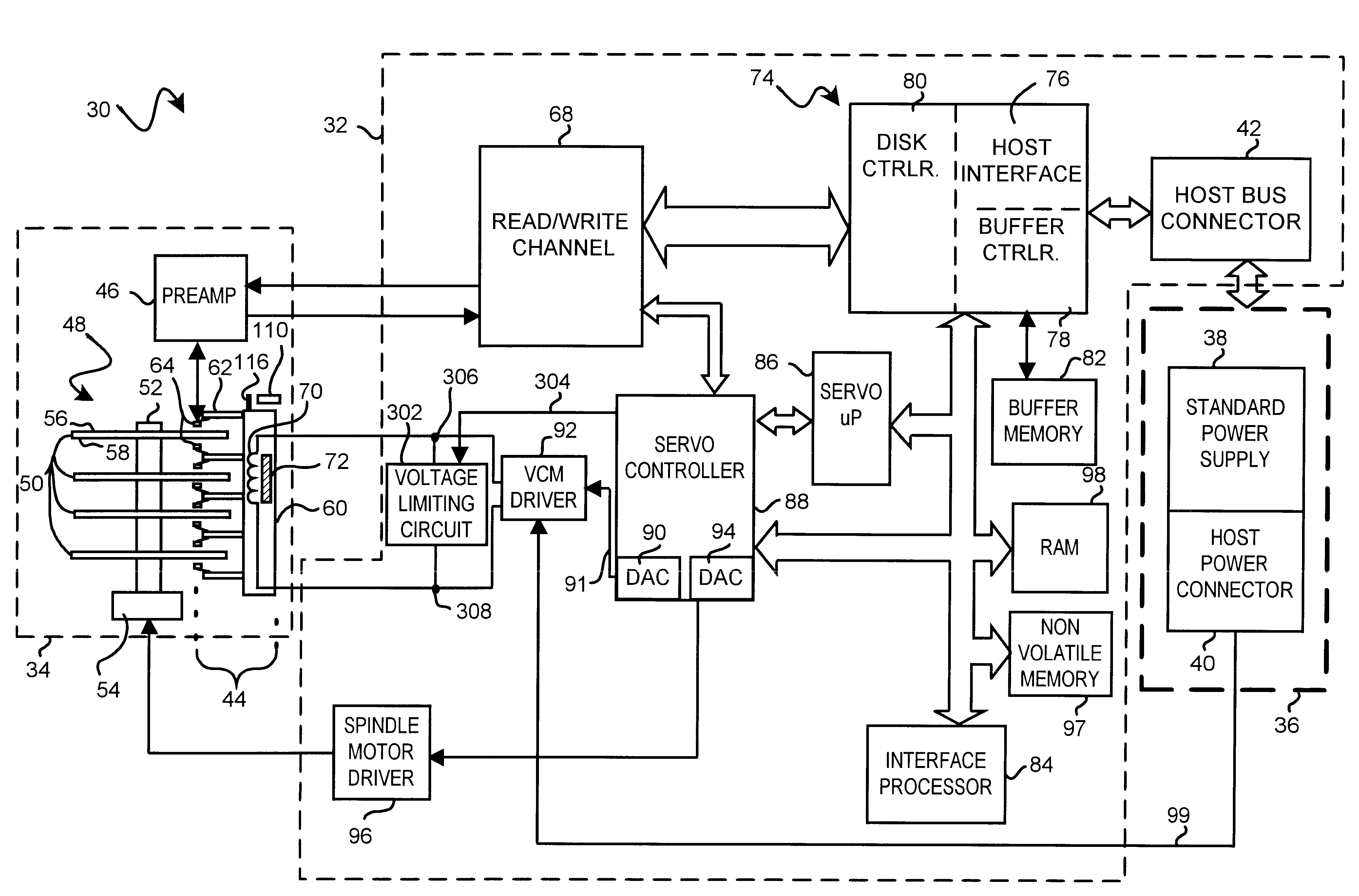 Disk drive employing method of unlatching actuator arm using VCM voltage limiting circuit to limit actuator arm velocity