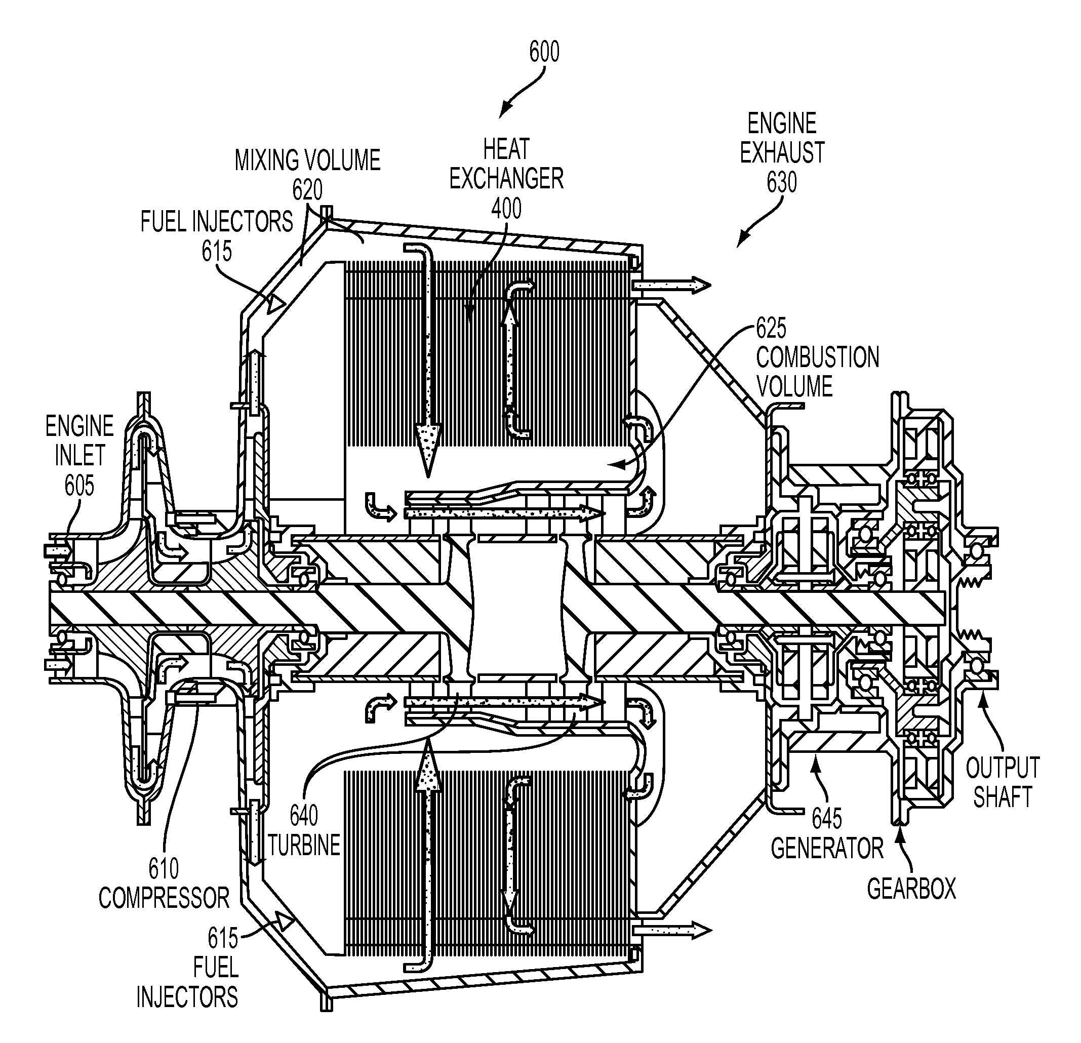 Compact radial counterflow recuperator