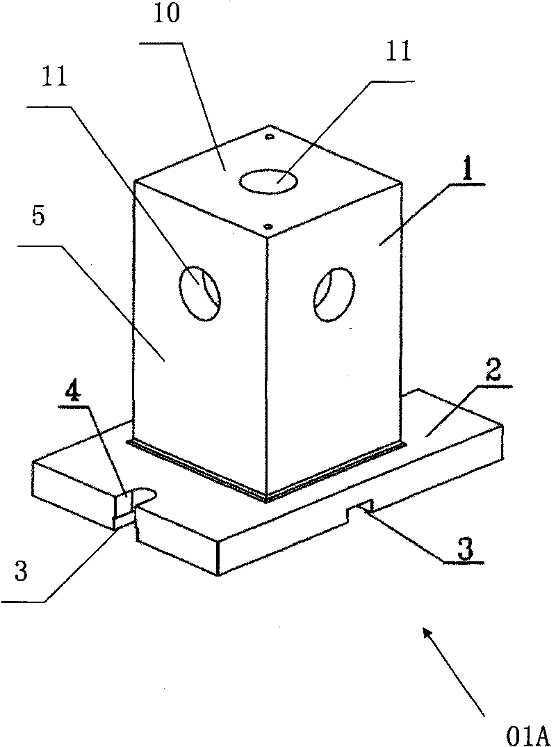 Benchmark integration processing method and multi-directional locating block thereof