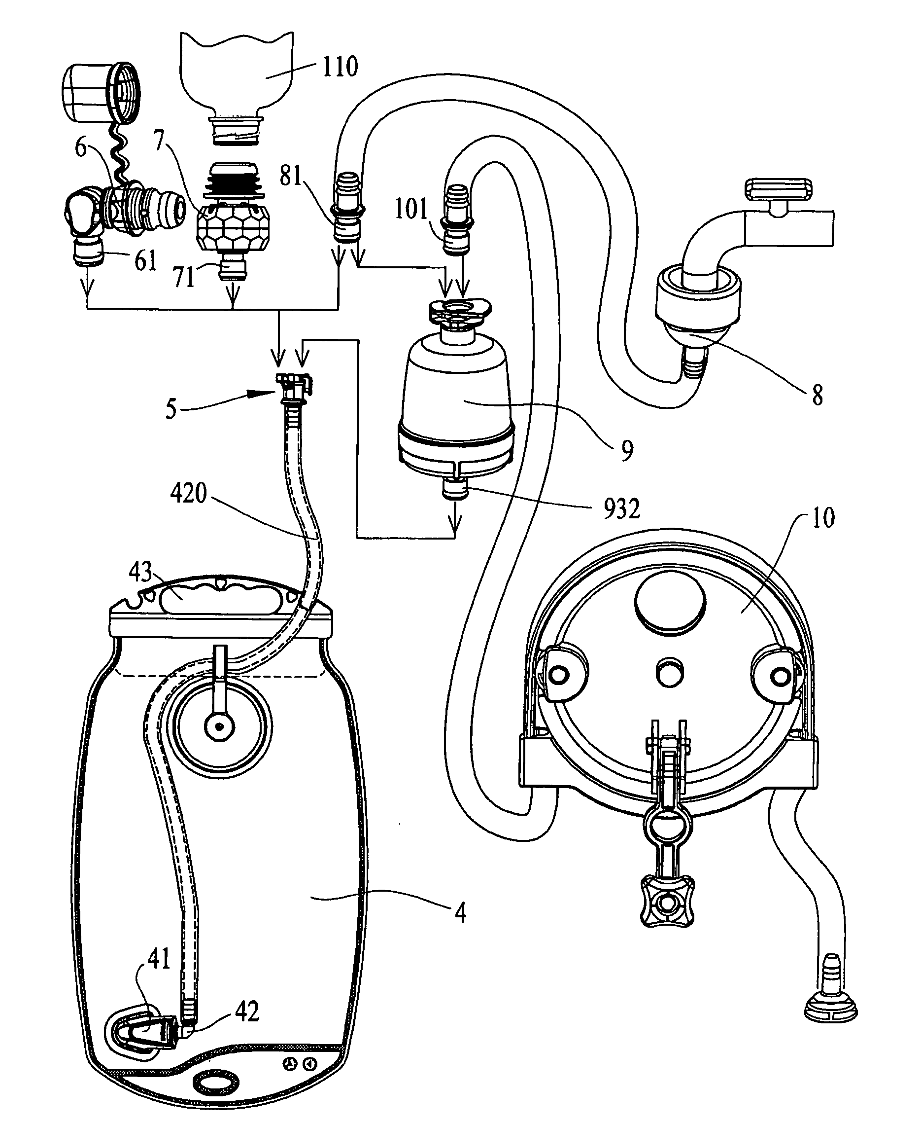 Water refilling assembly for hydro pack