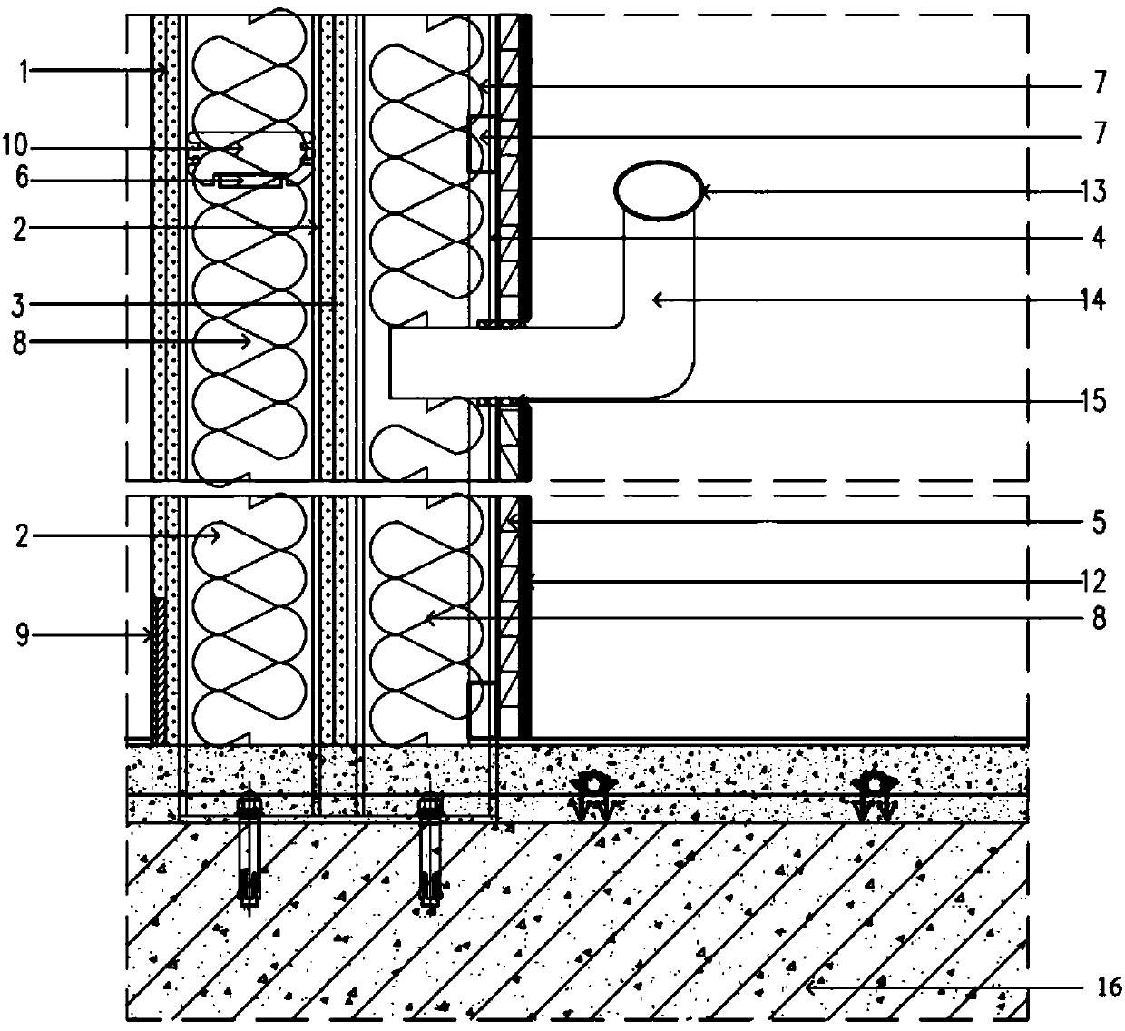 High-and-large space partition wall with sound insulation function