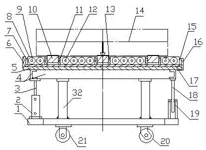 Extruding stamping die installing vehicle