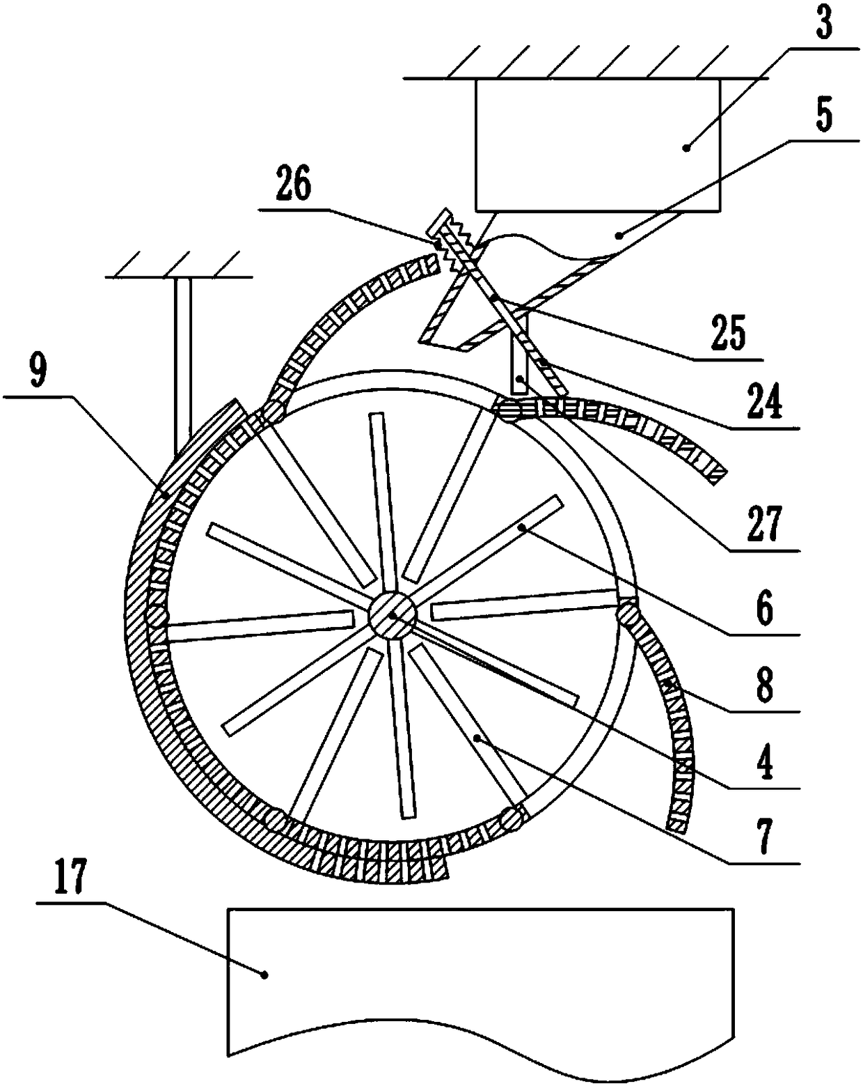 Smashing and cleaning mechanism