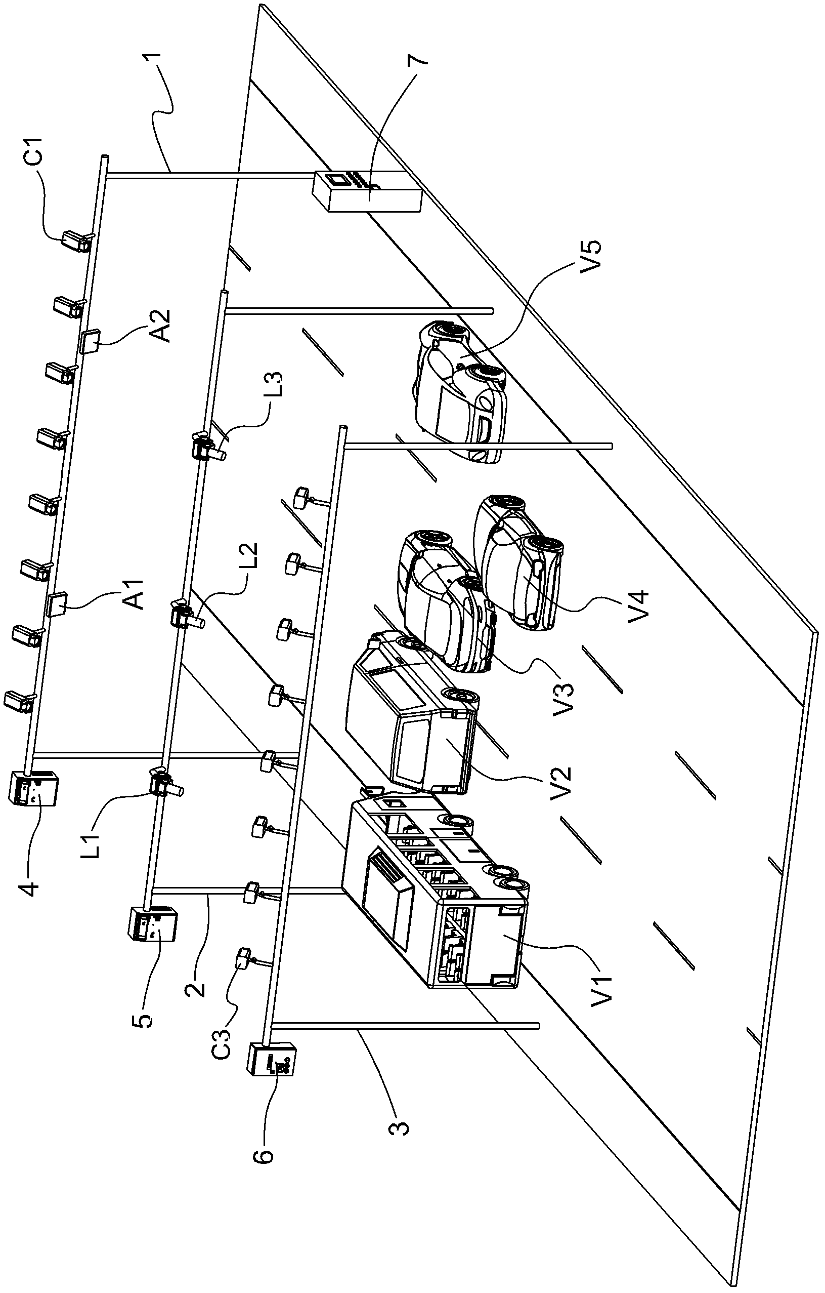 Method for realizing multilane free stream electronic charging through orthogonal phase control array antenna