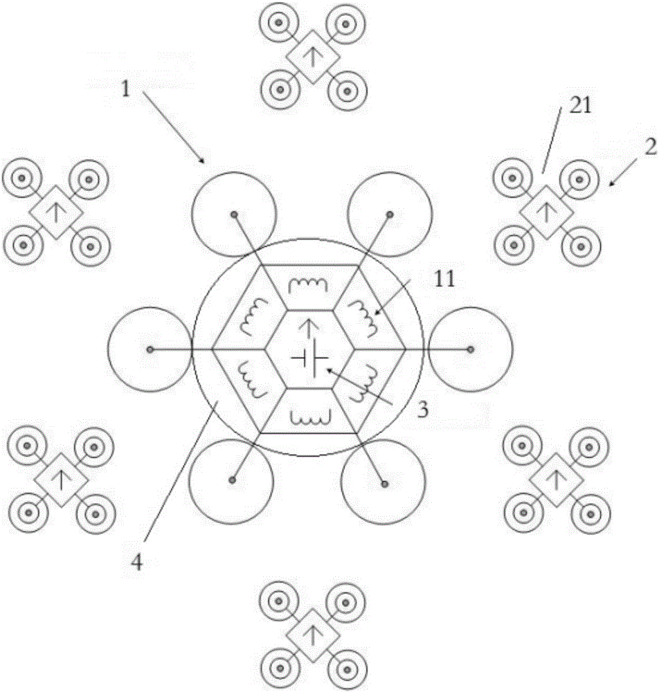 Group unmanned aerial vehicle power supply device