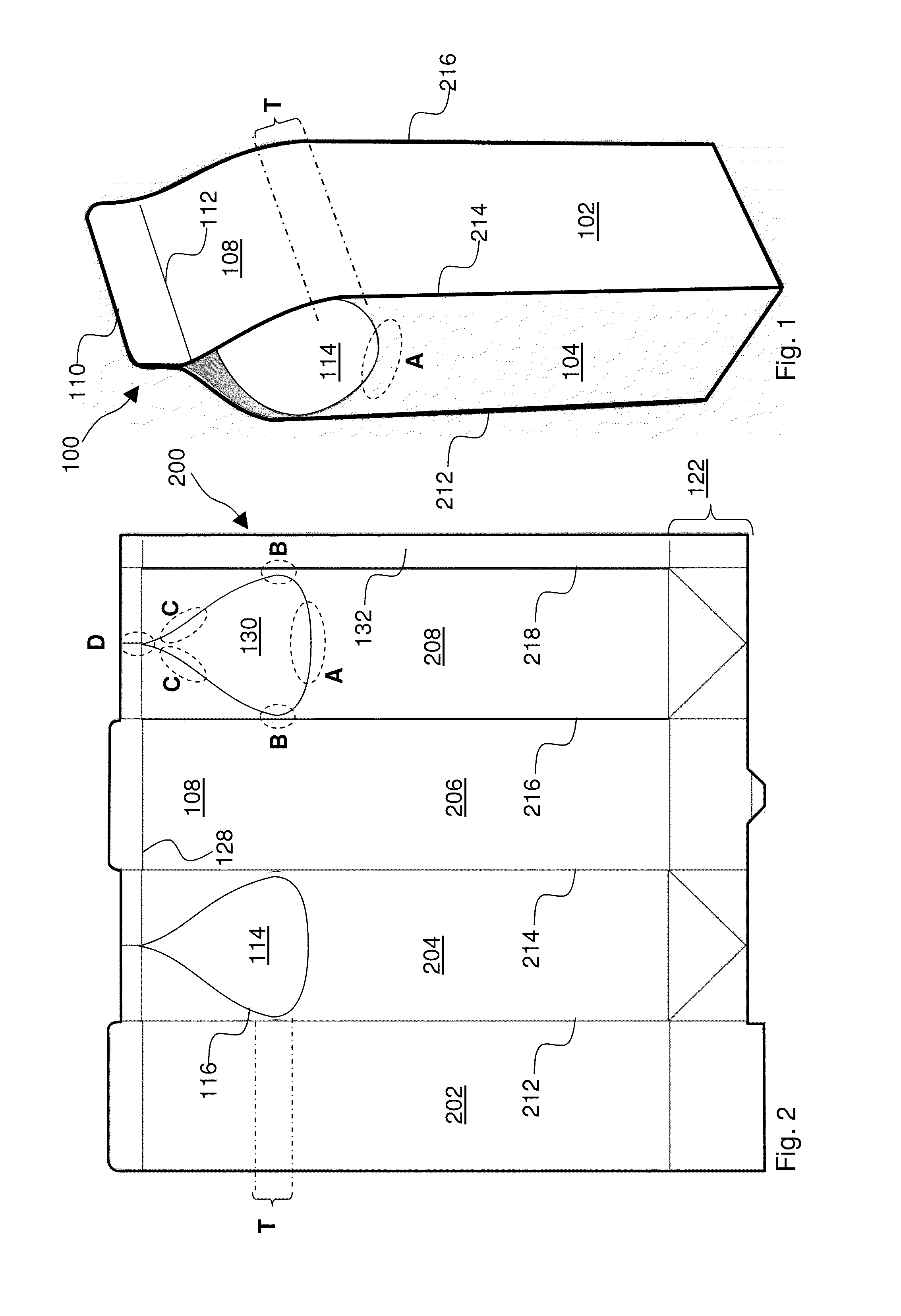 Packaging container and blank for a packaging container