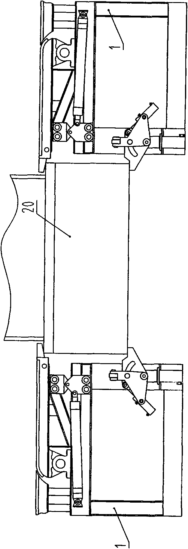 Bidirectional-sensing compensating tank bearing and tank locking device for hoisting container