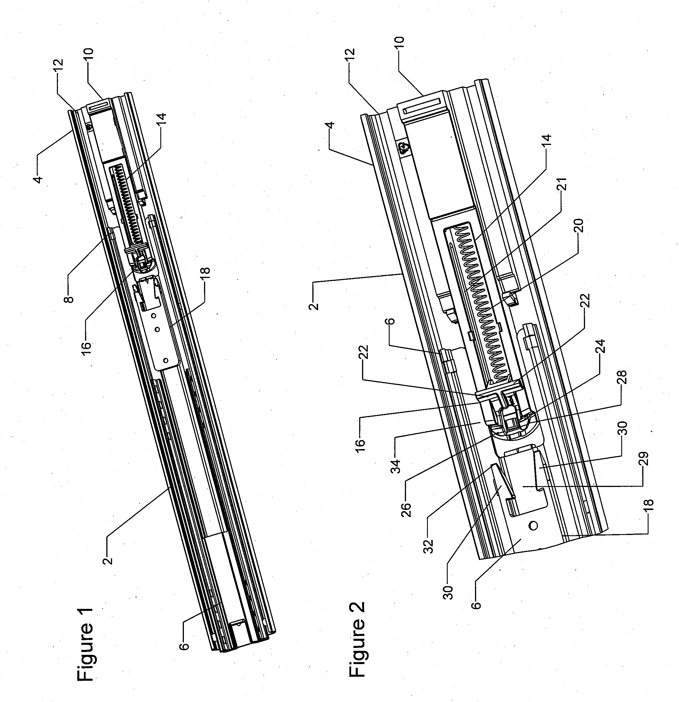 Symmetrical self-closing mechanism for a drawer slide