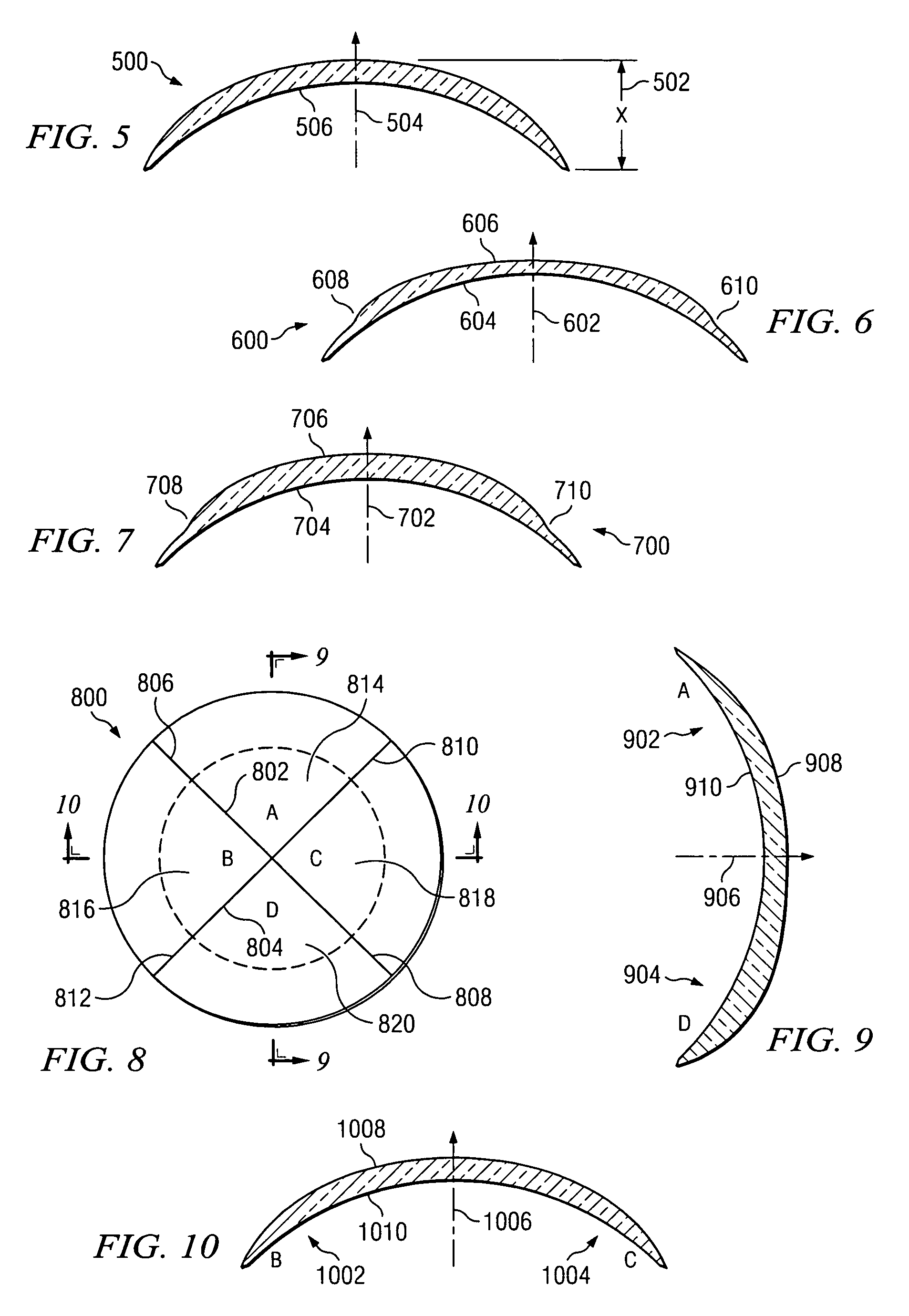 Contact lens with controlled shape