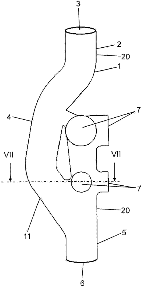 Pipe branch section for downpipe