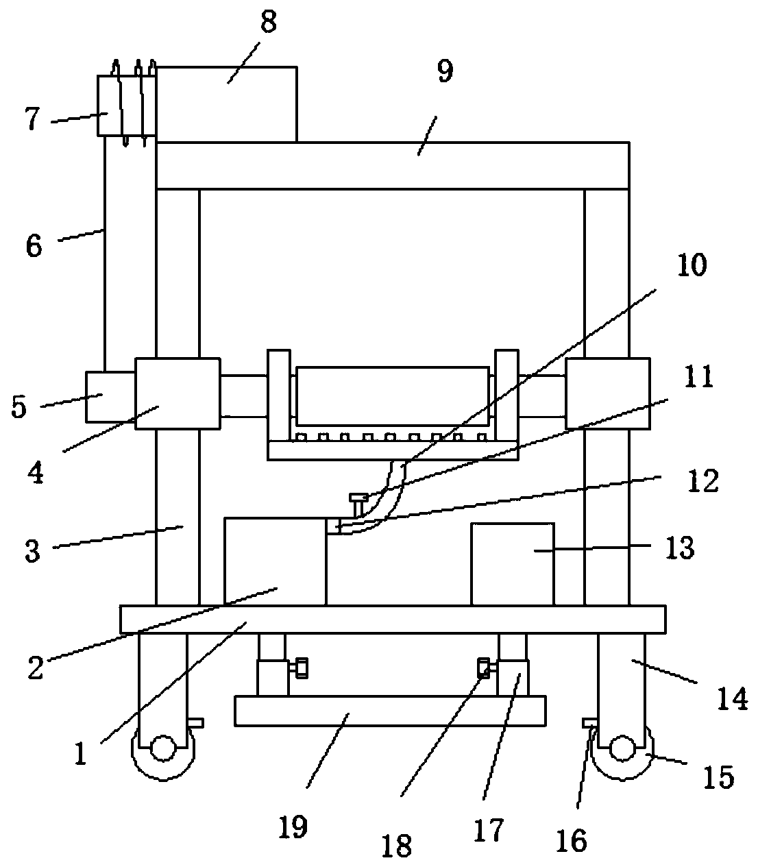 Novel wall painting device for construction machinery