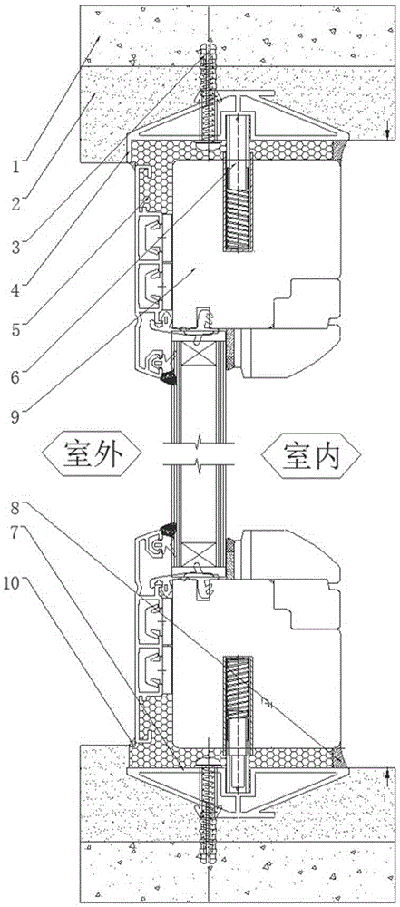 Door window installed through spring pin bolt and door window integral installation method