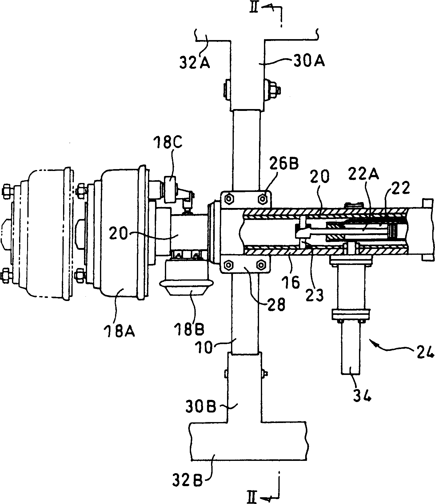 Wheel center distance variable axle of trailer