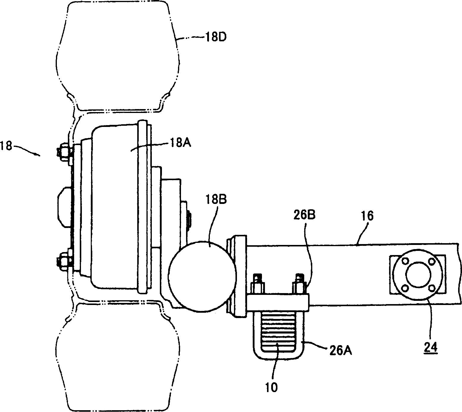 Wheel center distance variable axle of trailer