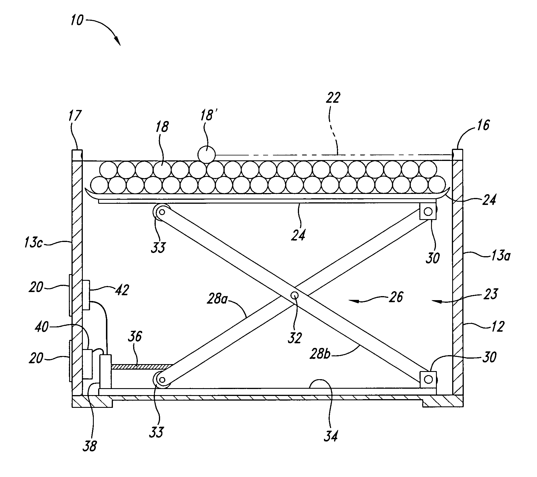 Self-adjusting goods display system and method