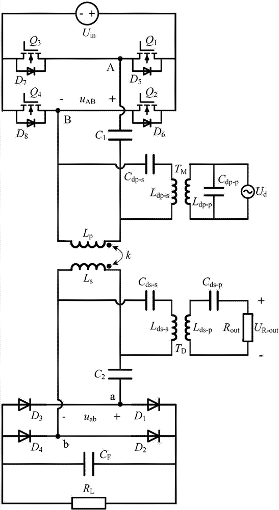 Wireless energy and data synchronous transmission system and parameter acquisition method thereof