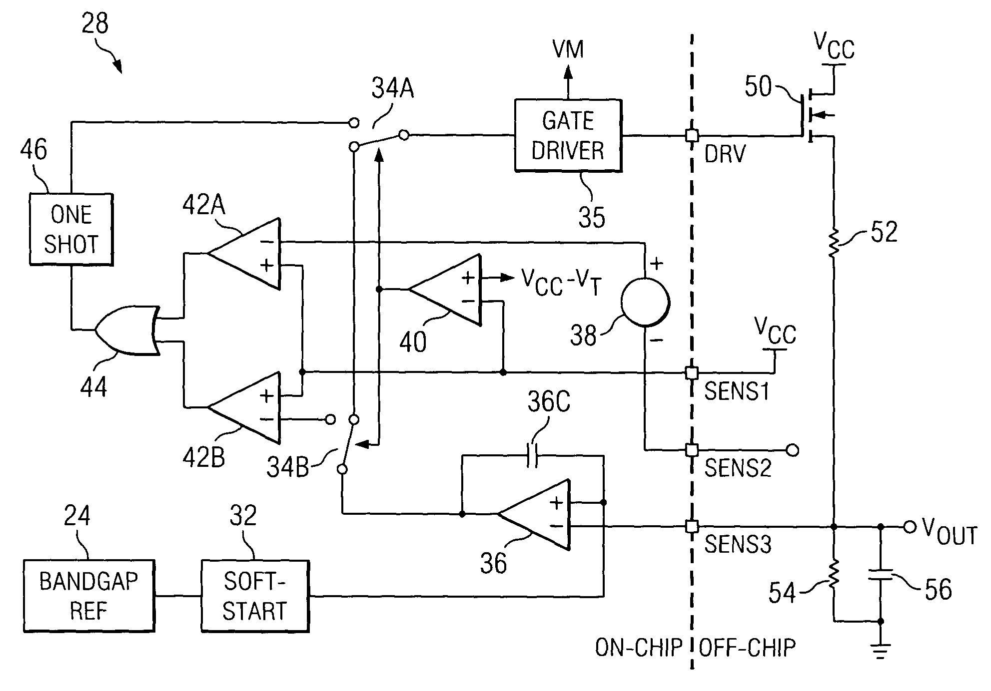 Reconfigurable topology for switching and linear voltage regulators