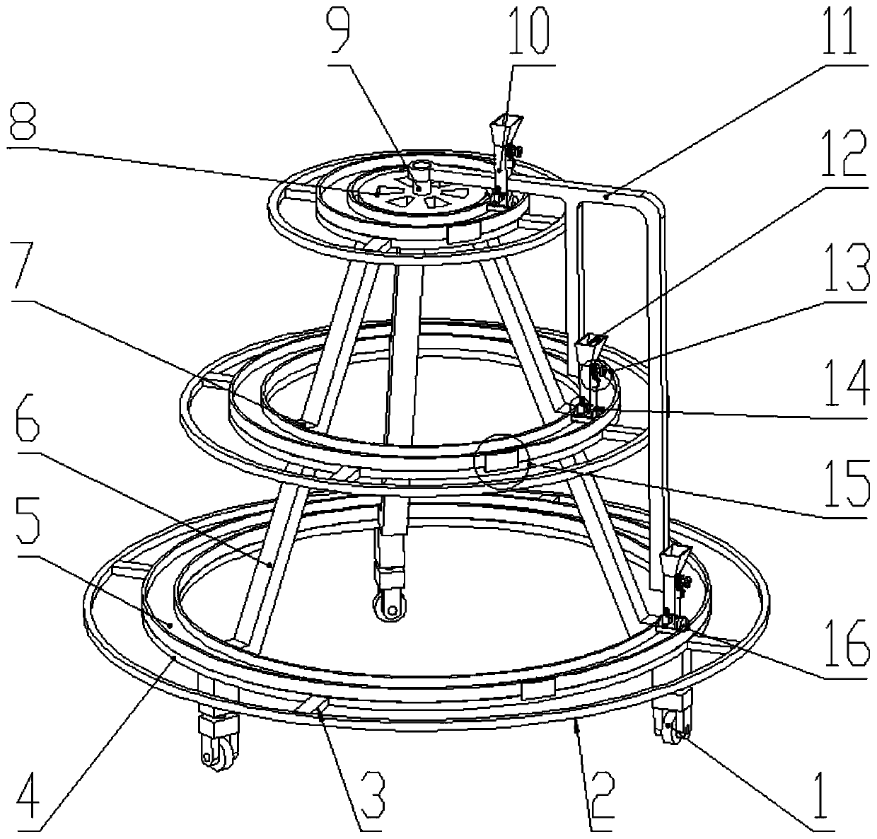 Feed quantitative adding device for poultry feeding