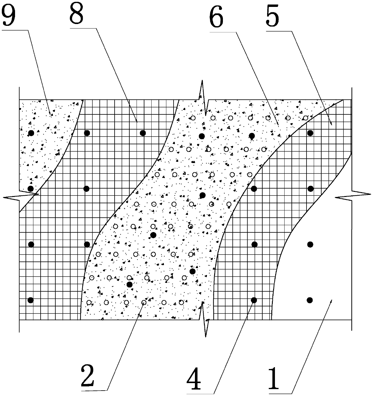 An arrangement and method of an anchoring and shotcreting protection rock slope ecological protection structure