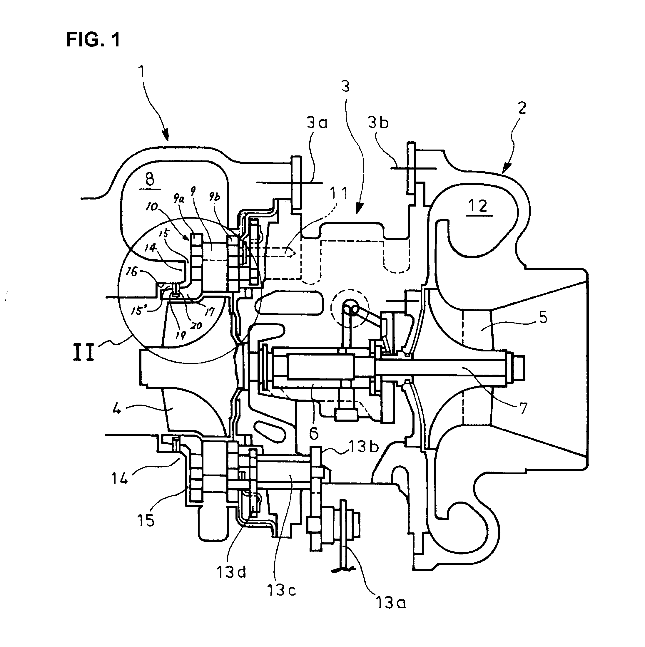 Sealing device for turbocharger