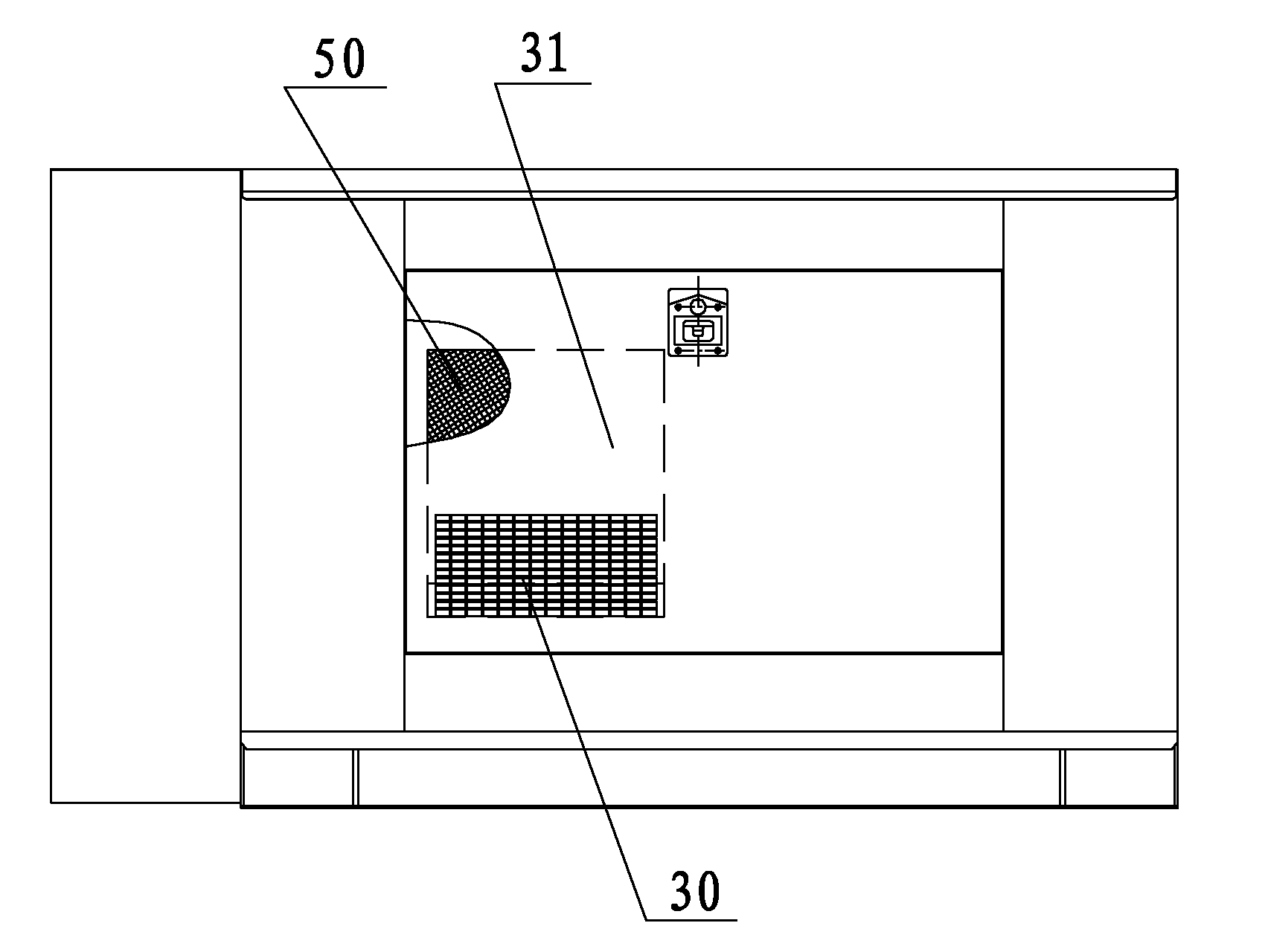 Air intake and exhaust device of air-cooling type low-noise diesel power generating set