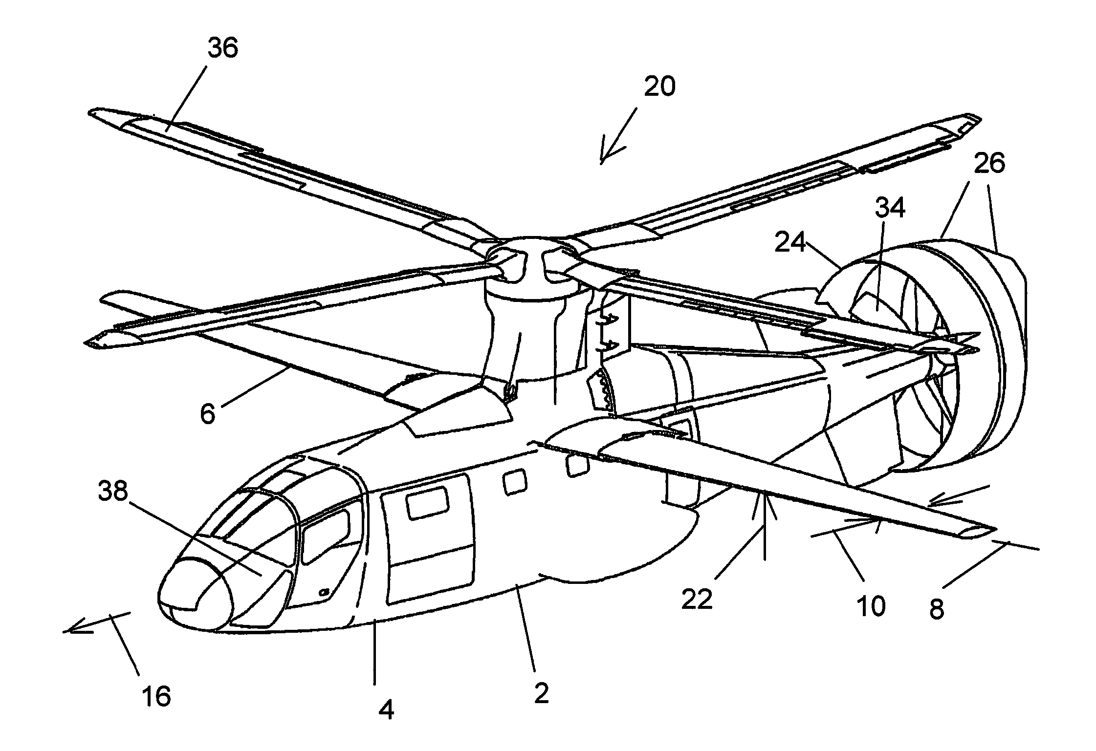 Compound aircraft with autorotation