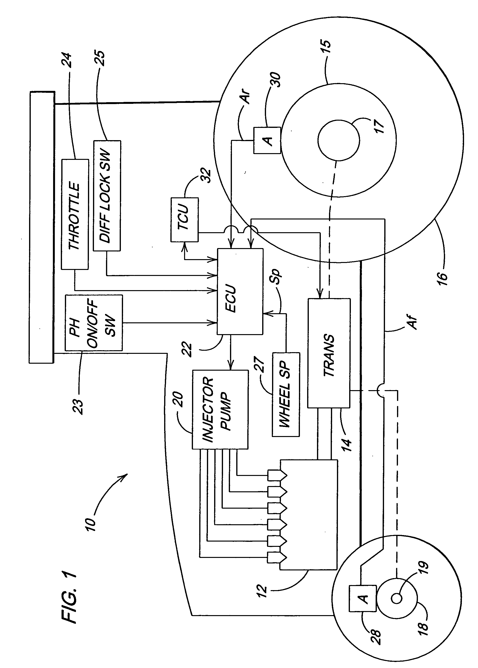 Tractor power hop control system and method