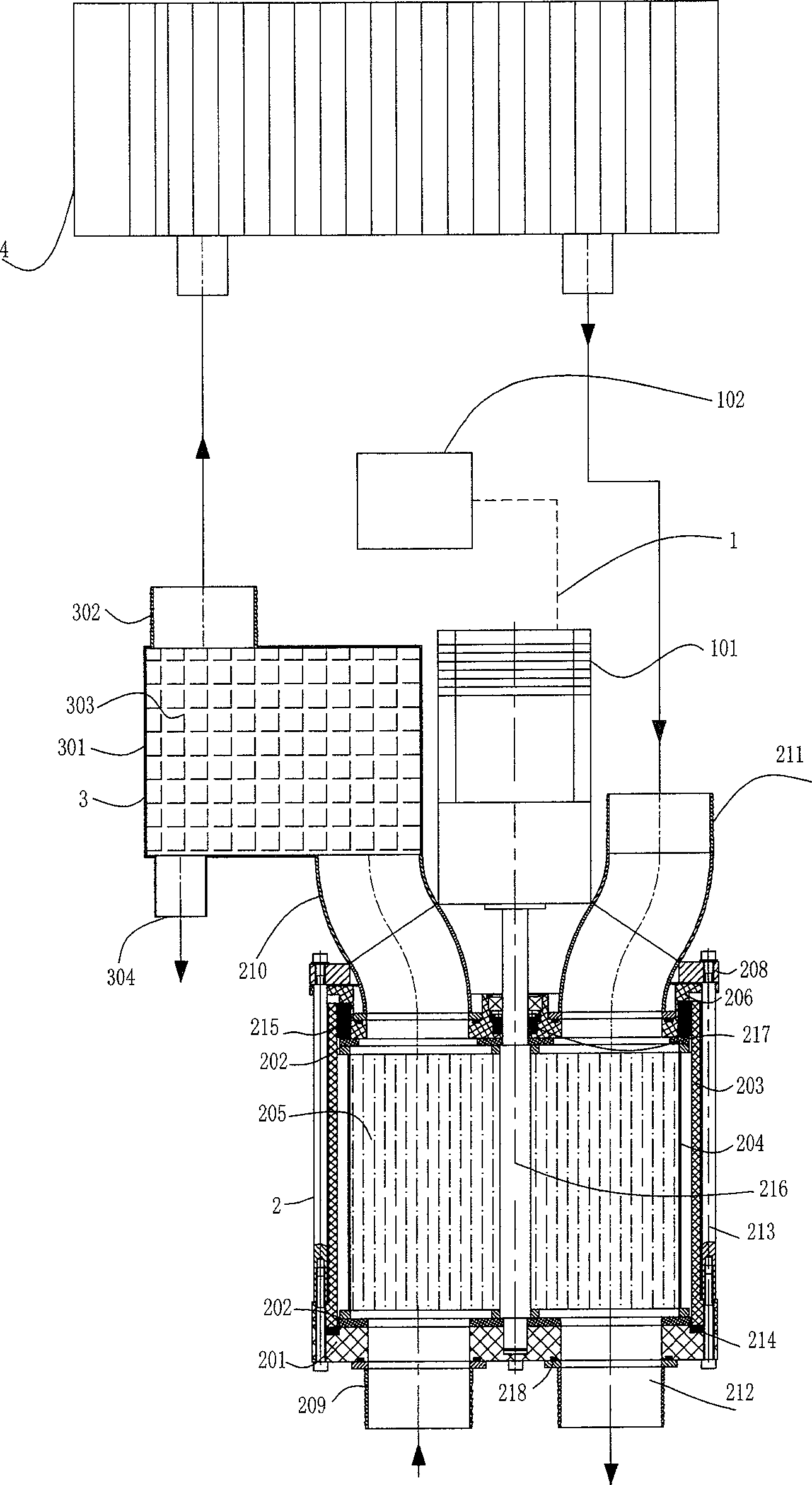 Air humid enthalpy converting device used for fuel batter with proton exchange film