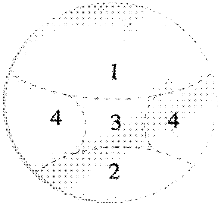 Progressive addition lens with large visual areas and low astigmatism