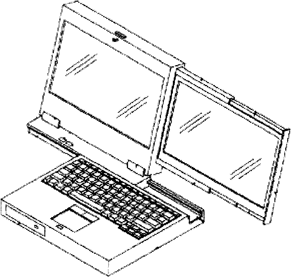 Double screen display and notebook computer