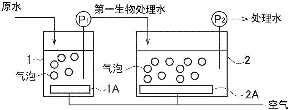 Biological treatment method and biological treatment device for organic waste water