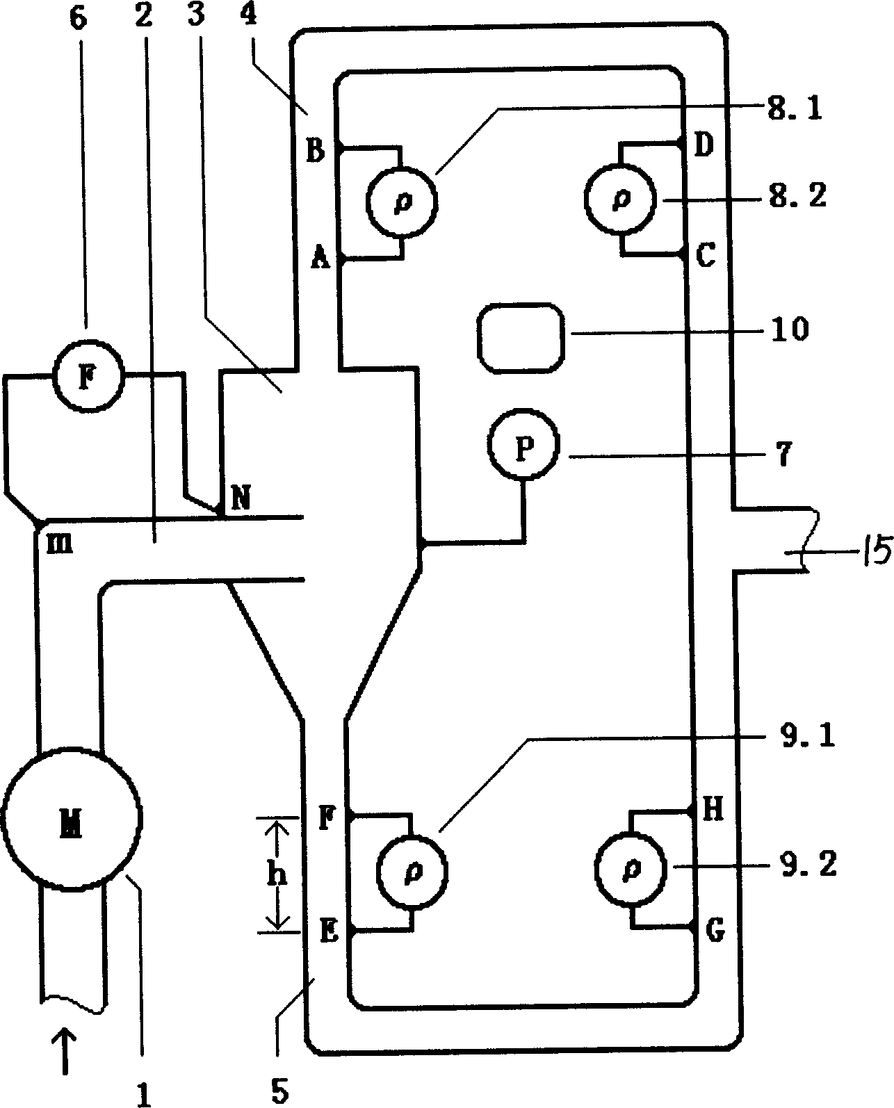 Three phase mixed fluid on-line parameter measuring method and device