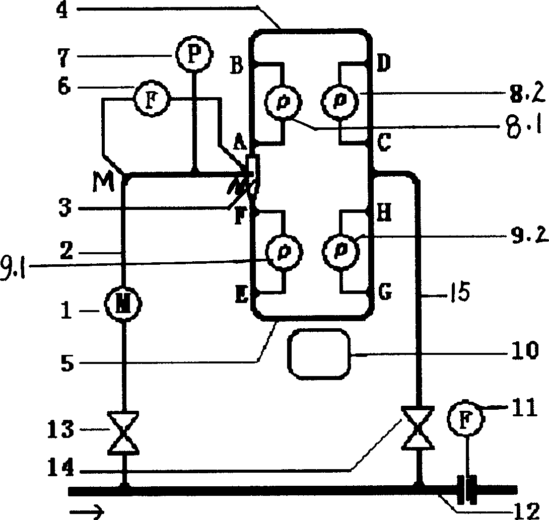 Three phase mixed fluid on-line parameter measuring method and device